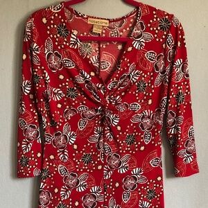 Notations Red Floral Dress (S)